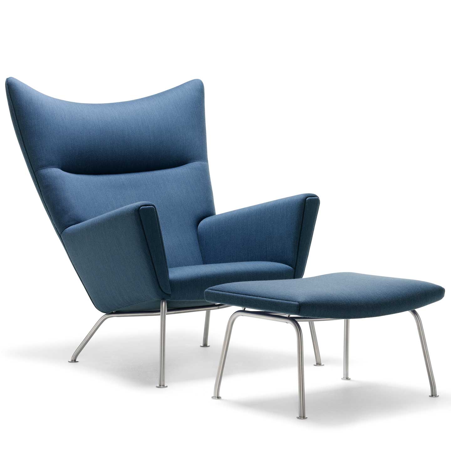 CH446 Footstool | Dark Grey 'Divina Melange 170' Wool Upholstery