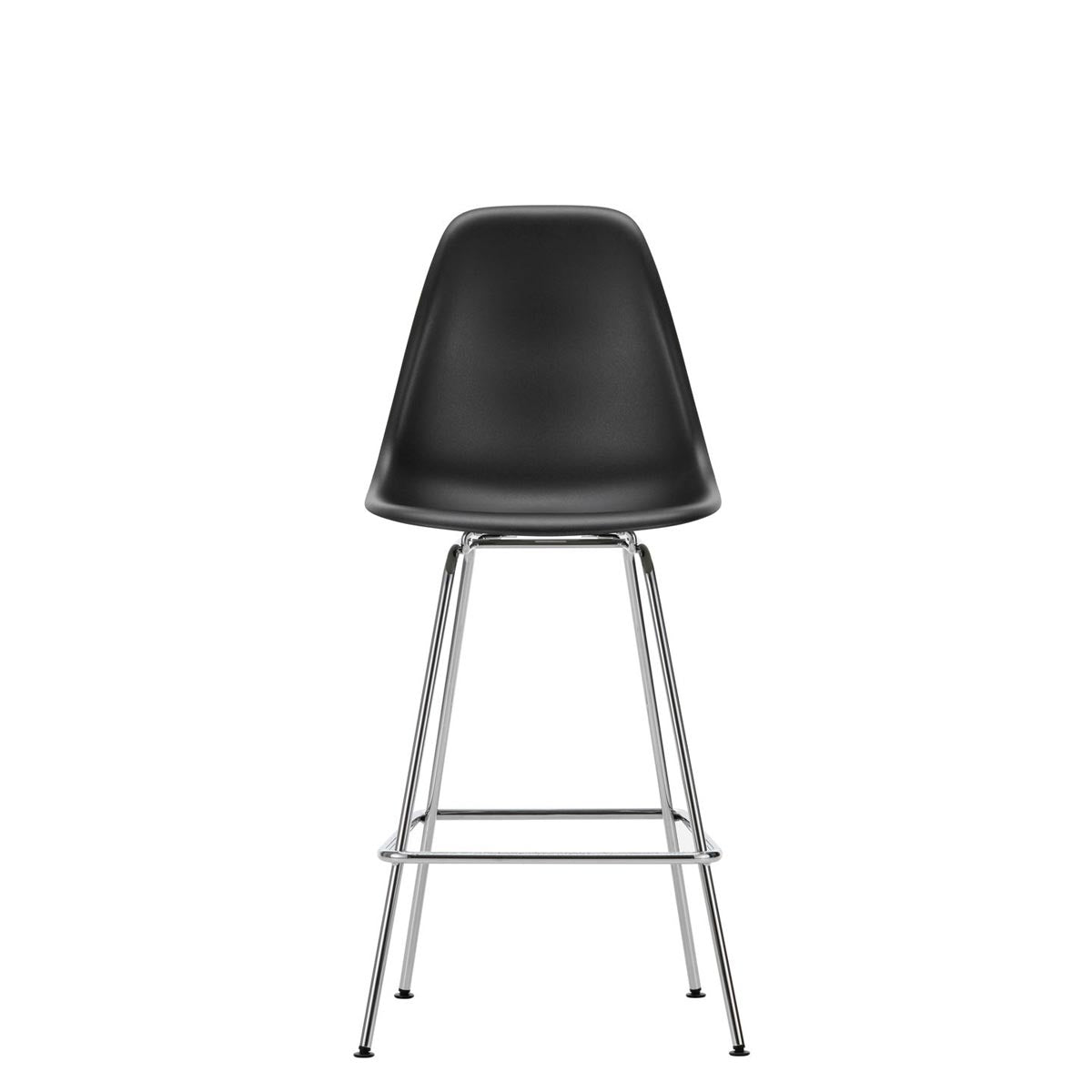 Eames Plastic Stool Medium | Polypropylene Seat Shell in Deep Black