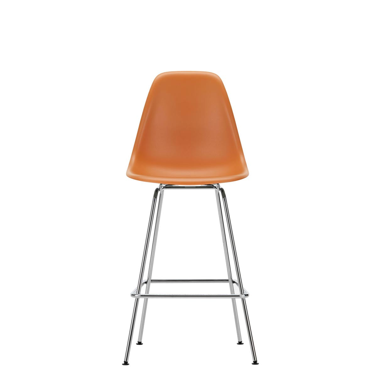 Eames Plastic Stool Medium | Polypropylene Seat Shell in Rusty Orange
