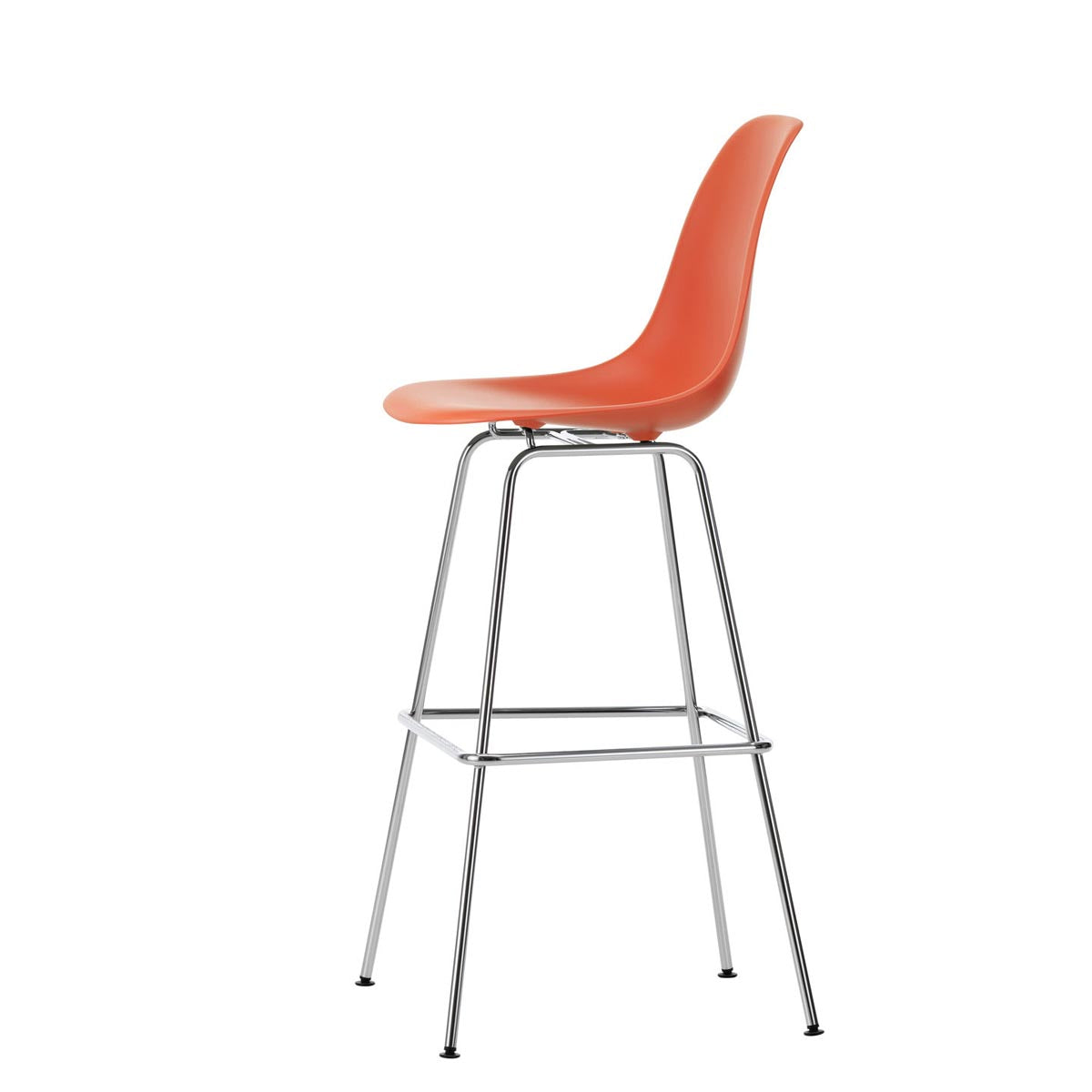 Eames Plastic Stool High | Polypropylene Seat Shell in Poppy Red