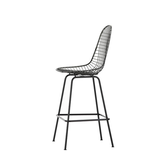 Eames Wire Stool Medium | Dark Powder Coat Frame with Felt Glides