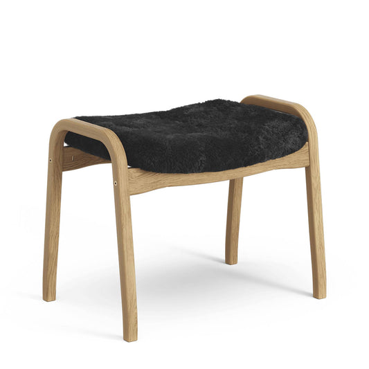 Lamino Footstool | Sheepskin Black