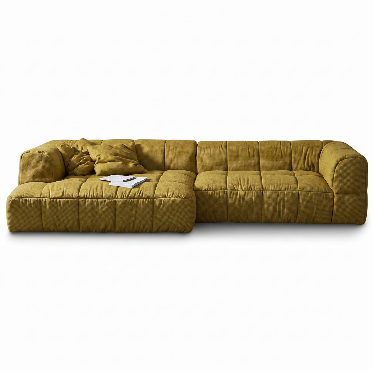 Strips Sofa S3 Configuration | Lime Yellow Lama 805 Fabric - Generated