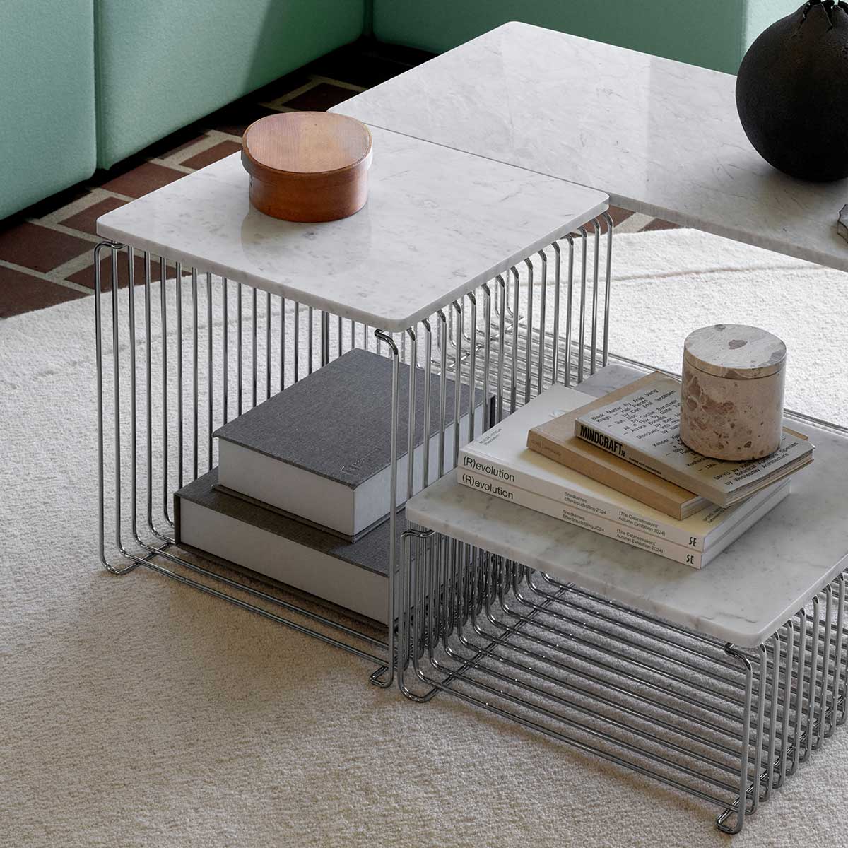 Panton Wire Top Panel | White Marble