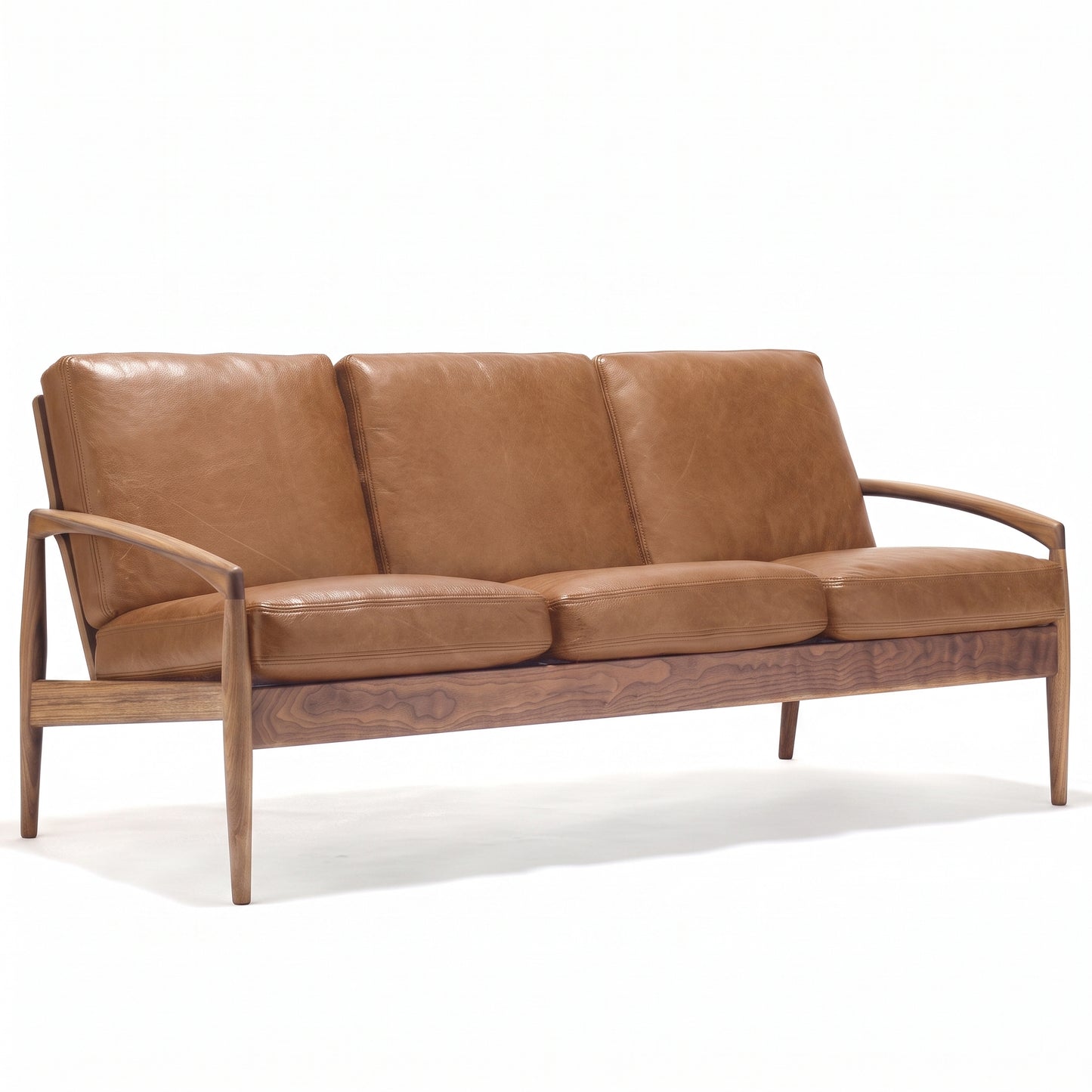 Paperknife 3 Seat Sofa | Camel Matt Leather L4SO-DU21004 - Generated