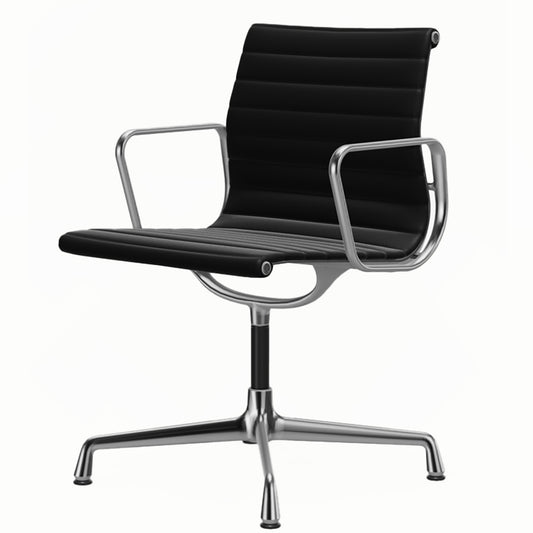Aluminium Group EA 103 Chair | Premium Leather Black 66