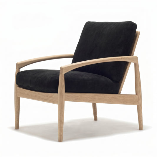 Paperknife Lounge Chair | Anthracite Matt Leather L4SO-DU21003 - Generated