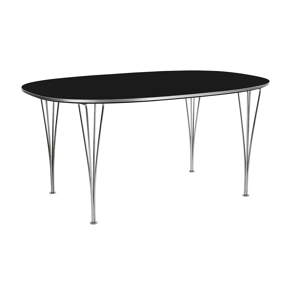 Superellipse Dining Table | Black Laminate Top