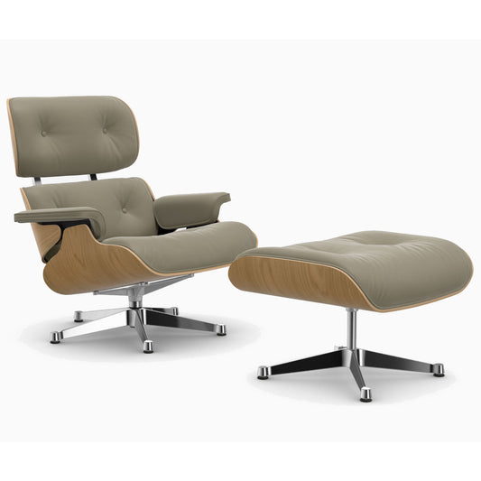 Eames Lounge Chair & Ottoman | Sand Premium F Leather Chestnut Shell