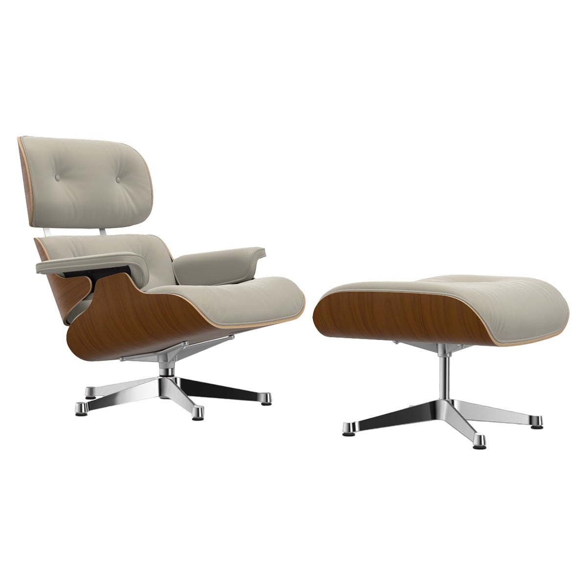 Eames Lounge Chair & Ottoman | Clay Premium F Leather Natural Walnut Shell