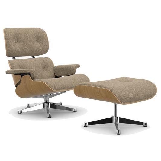 Eames Lounge Chair & Ottoman | Bamboo Terra Nubia Fabric Chestnut Shell