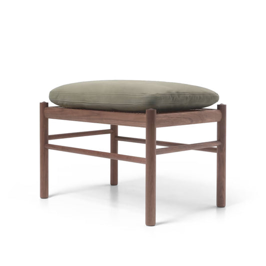 OW149F Colonial Footstool | Jade Terra Leather