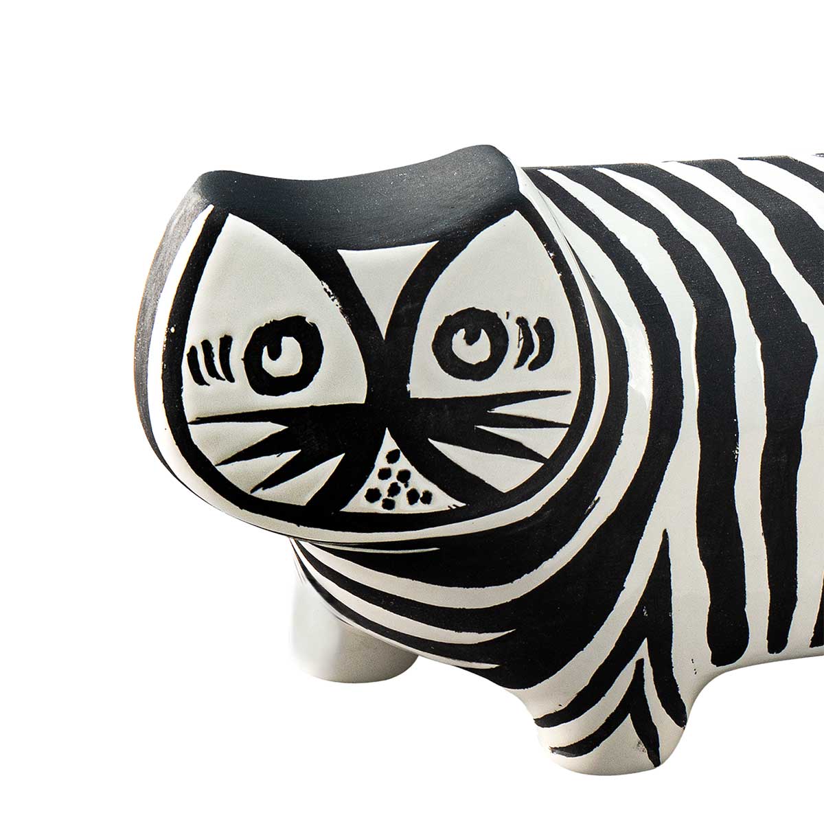Tiger Cat Figurine | Black and White