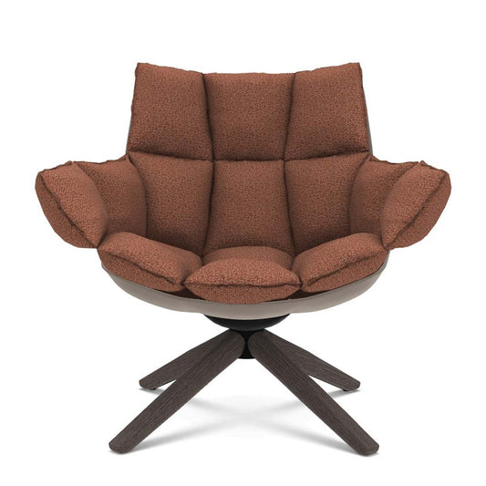 Husk Swivel Lounge Chair | Caramel Alice FR Fabric
