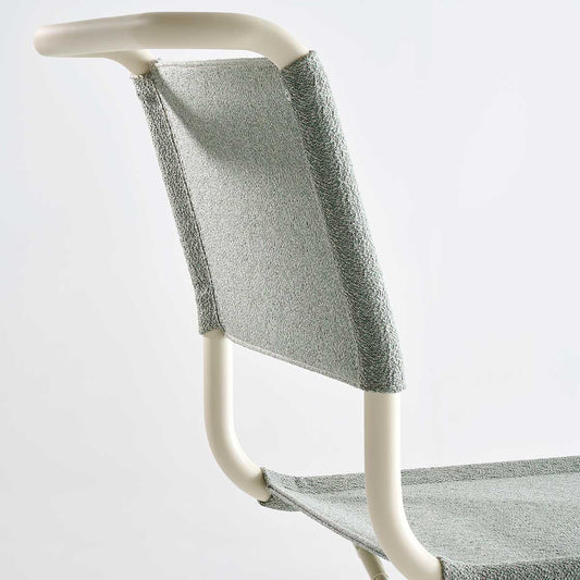 S33 V Soft Cantilever Side Chair | Cento Ray Sage Grey Fabric