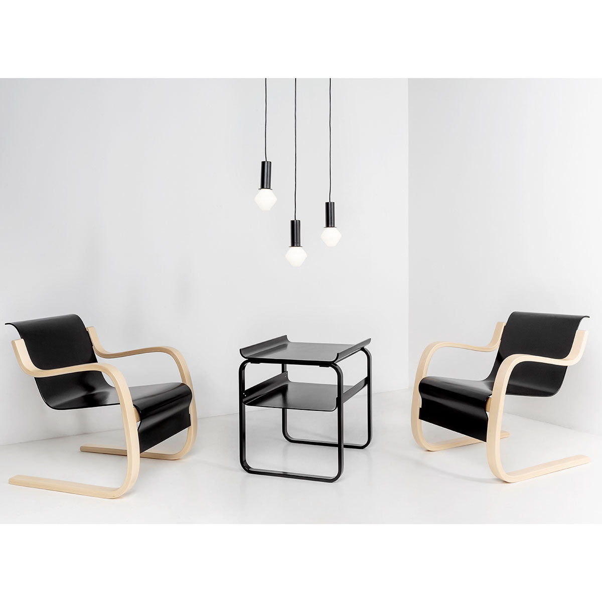 42 Armchair | Black Lacquered Seat and Back
