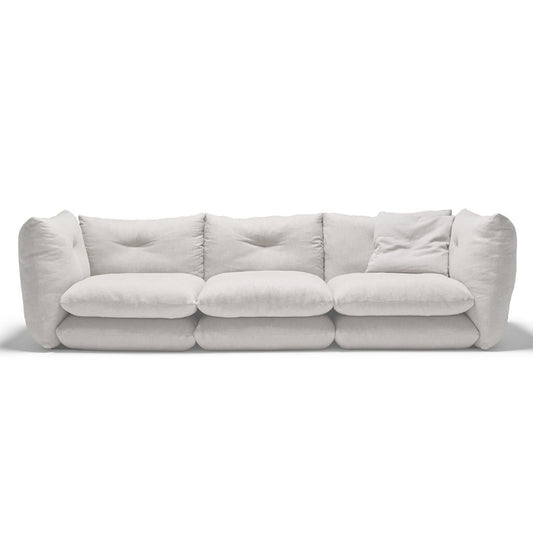 Pillo 3 Seat Sofa | Almond AH42 Sahara Fabric Upholstery
