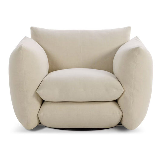 Pillo Swivel Armchair | Almond AH42 Sahara Fabric Upholstery
