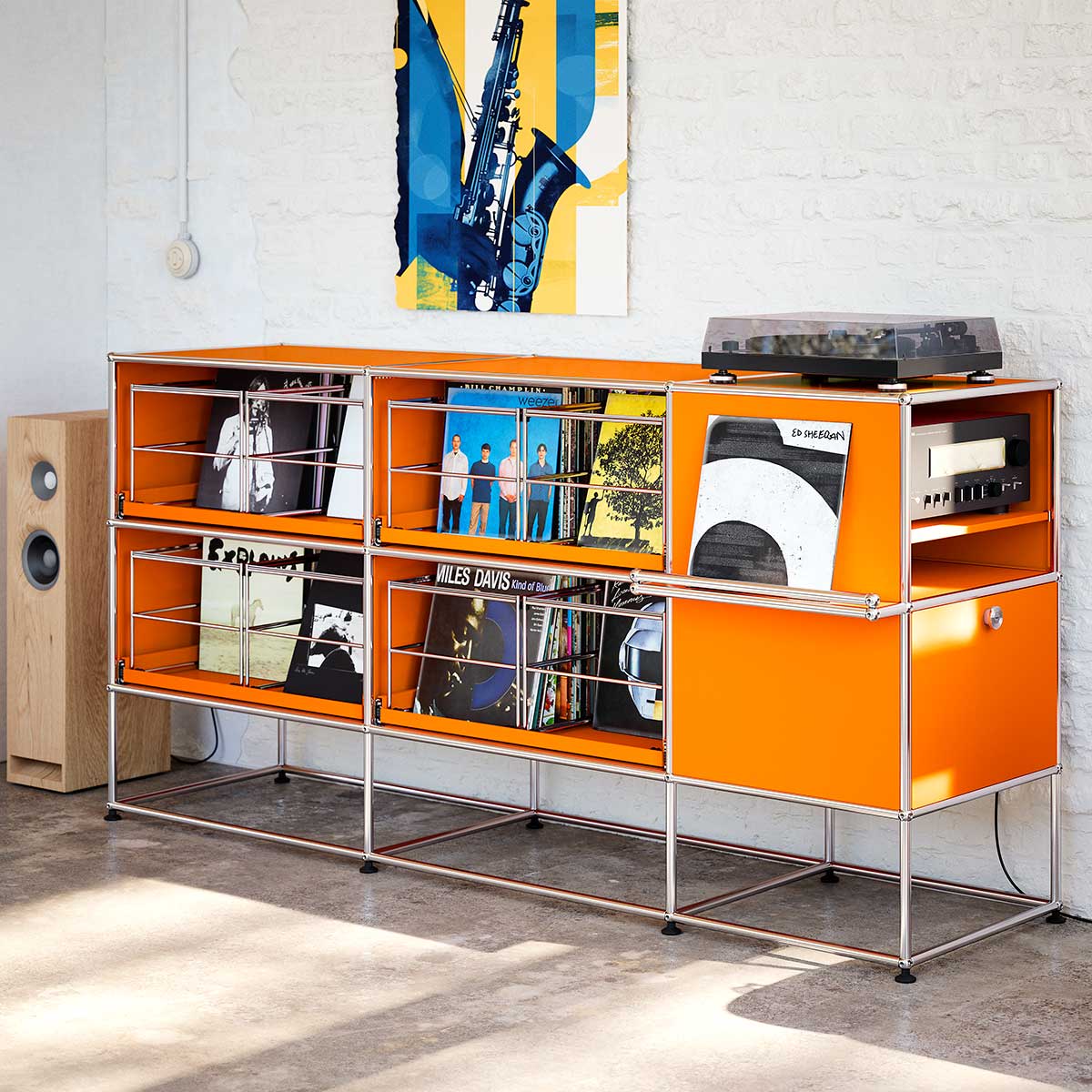 USM LP Storage Sideboard LB62 | Orange Lacquer Panels