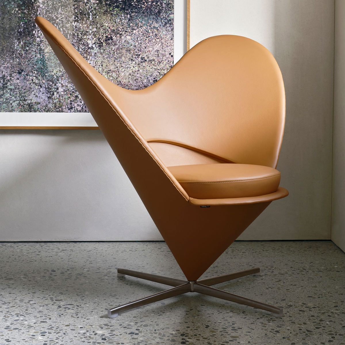 Heart Cone Chair | Premium Leather Cognac 97