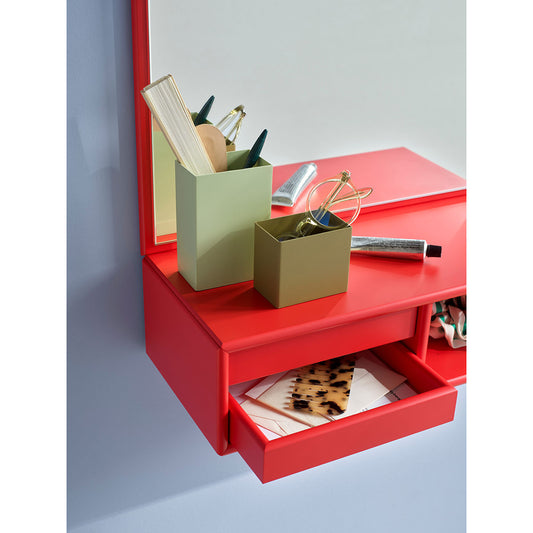 Glance Mirror and Shelf | Rosehip Lacquer