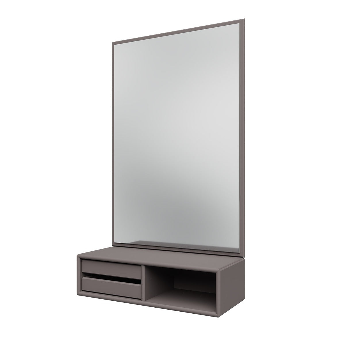 Glance Mirror and Shelf | Coffee Lacquer