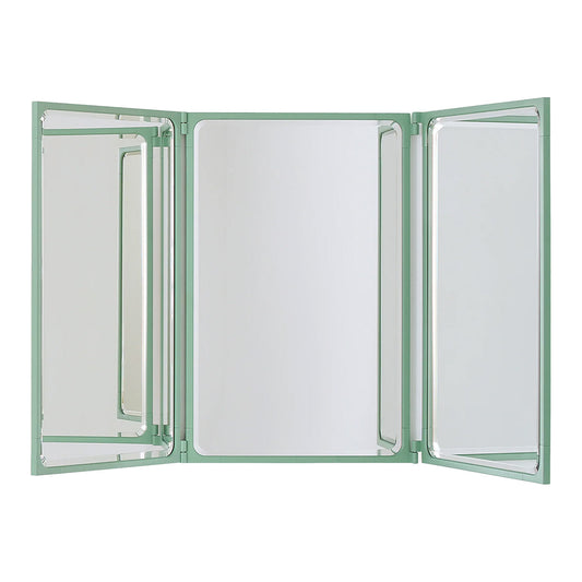 Como Mirror 3 Panel Short | Bamboo Green Frame
