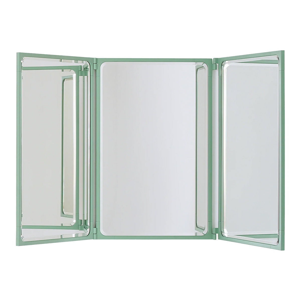 Como Mirror 3 Panel Short | Bamboo Green Frame