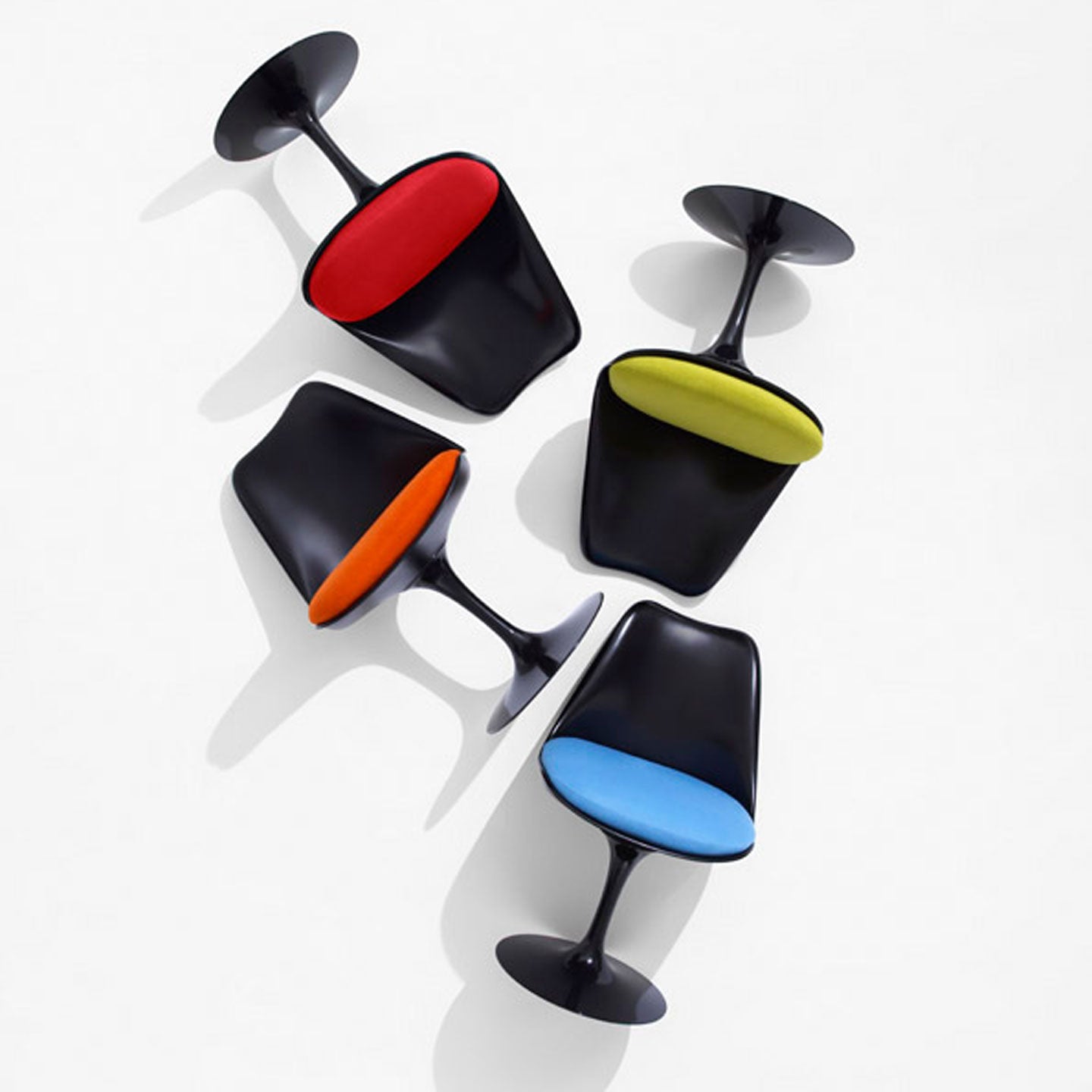 Tulip Chair with Seat Pad | Black Fibreglass Shell