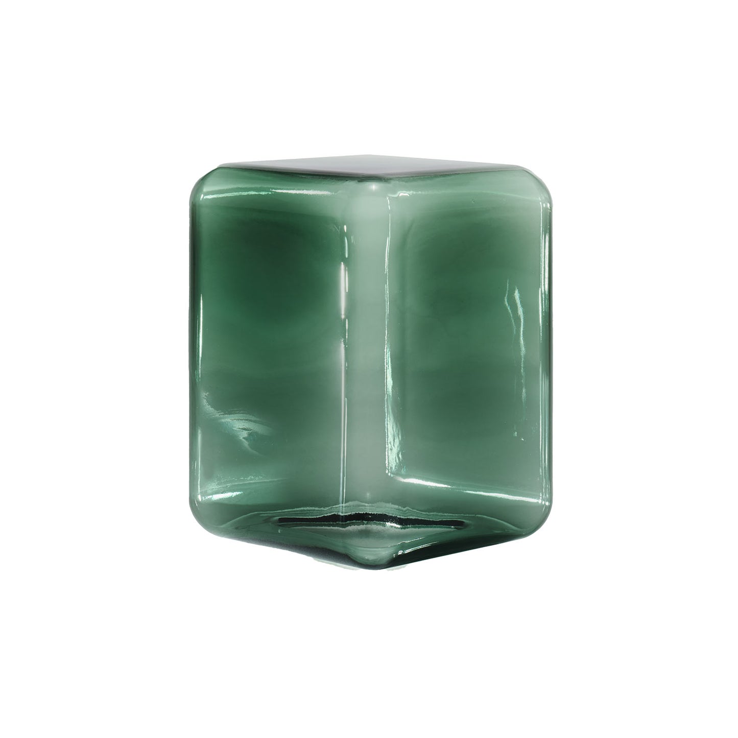 Lokum Coffee Table | Petrol Green Blown Glass VT25 Tall Square