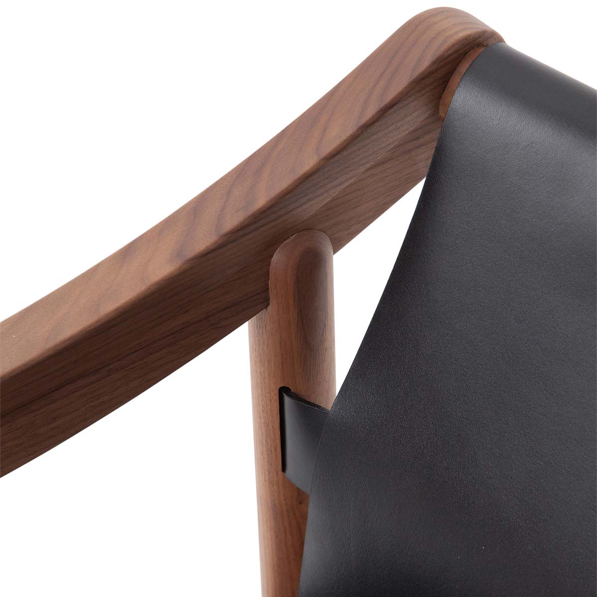 905 Chair | Black Saddle Leather Seat and Back