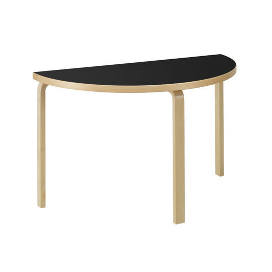95 Aalto Table Half Round | Black Linoleum Top