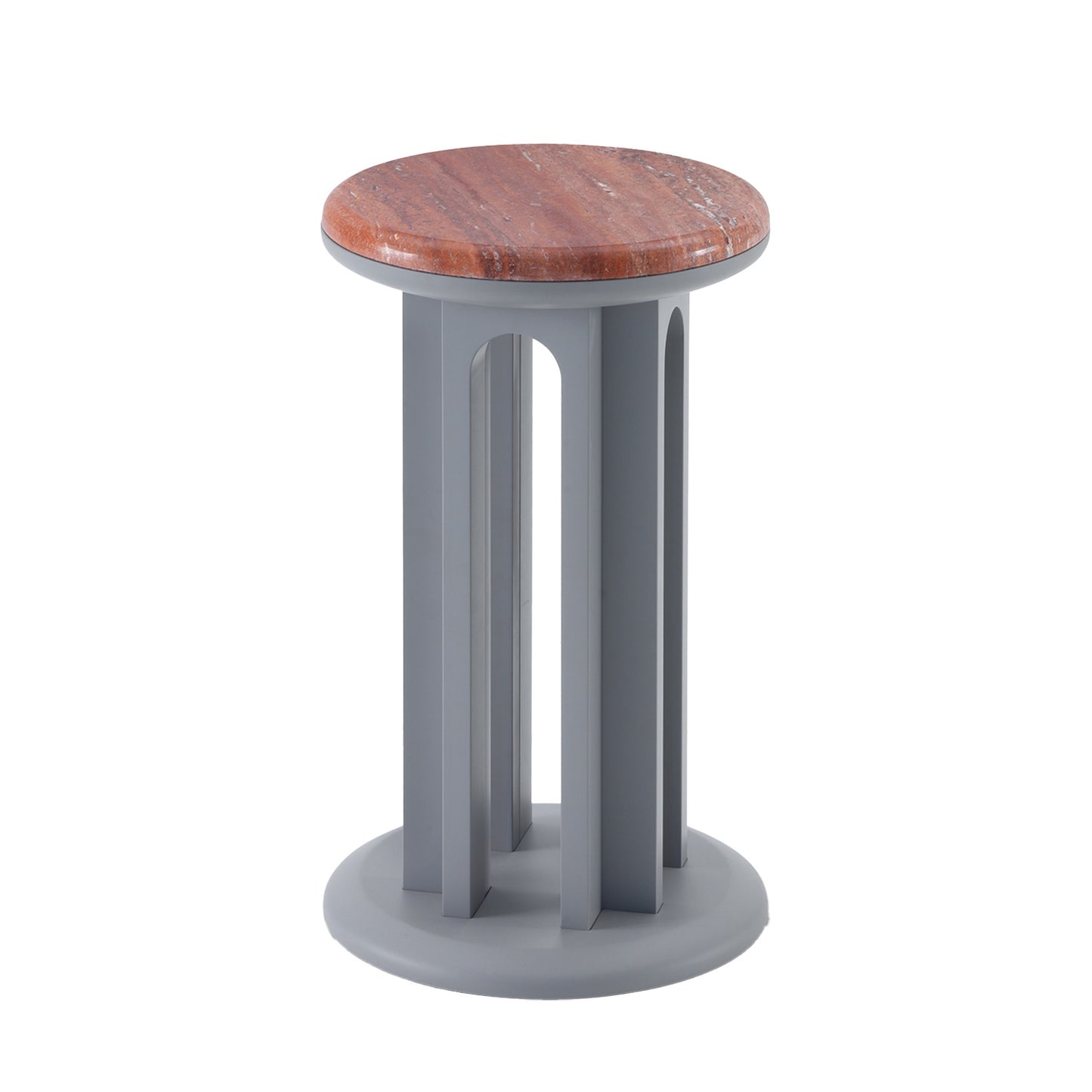 Arcolor Side Table 30 | Travertino Rosso Top