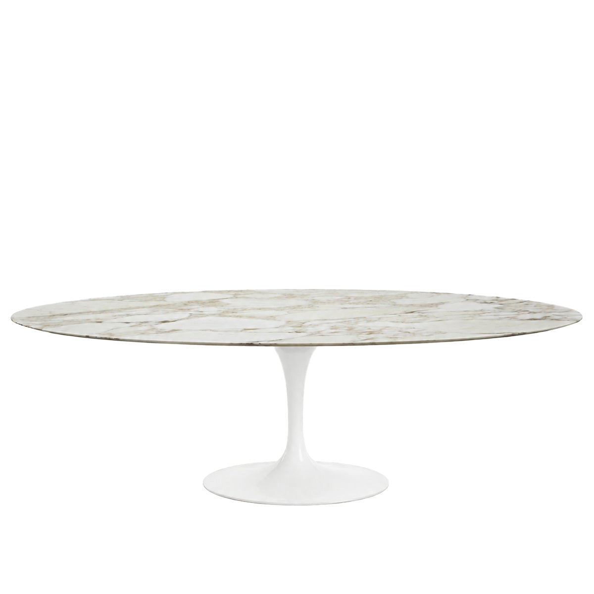Sale Saarinen Oval Table 198cm | Satin Calacatta Marble Top and White Base