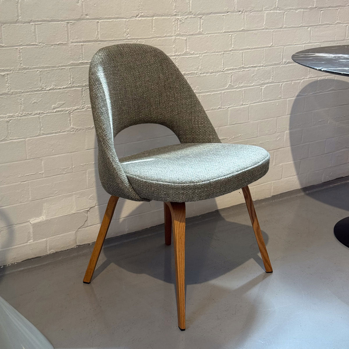 Ex Display Set of 4 Conference Side Chairs Relax | Moss Tosca Fabric Upholstery and Natural Wooden Legs