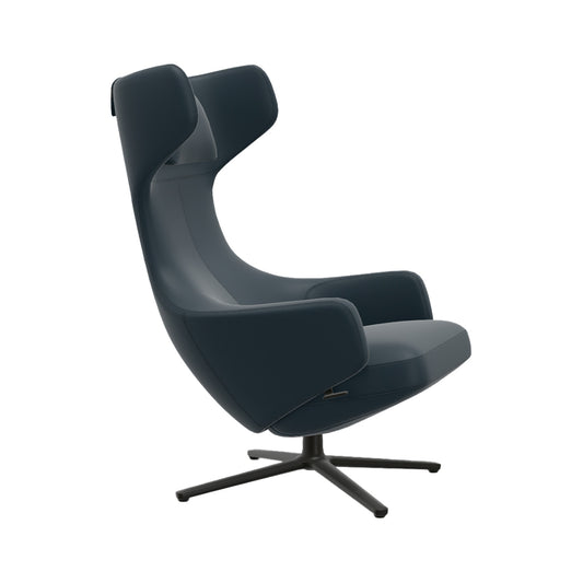 Grand Repos Lounge Chair | Premium Leather Smoke Blue 60