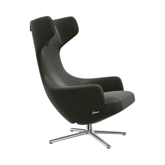 Grand Repos Lounge Chair | Premium Leather Umbra Grey 61