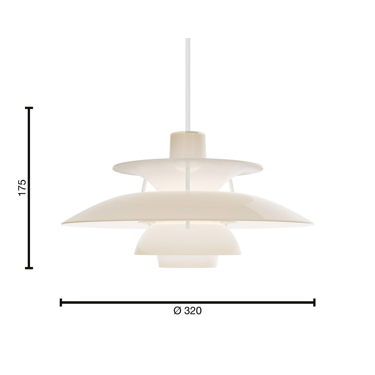 PH 5 320 Opal Pendant Lamp | Beige