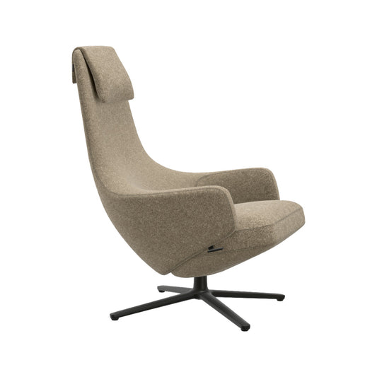 Repos Lounge Chair | Nubia 04 Bamboo and Terra Fabric Upholstery