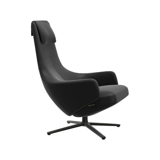 Repos Lounge Chair | Premium Leather Asphalt 67