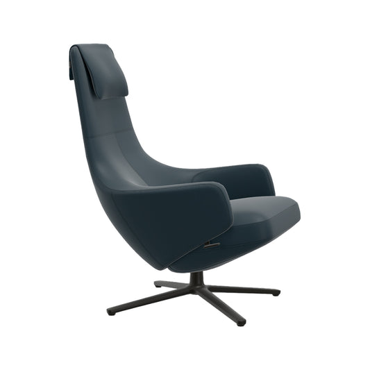Repos Lounge Chair | Premium Leather Smoke Blue 60