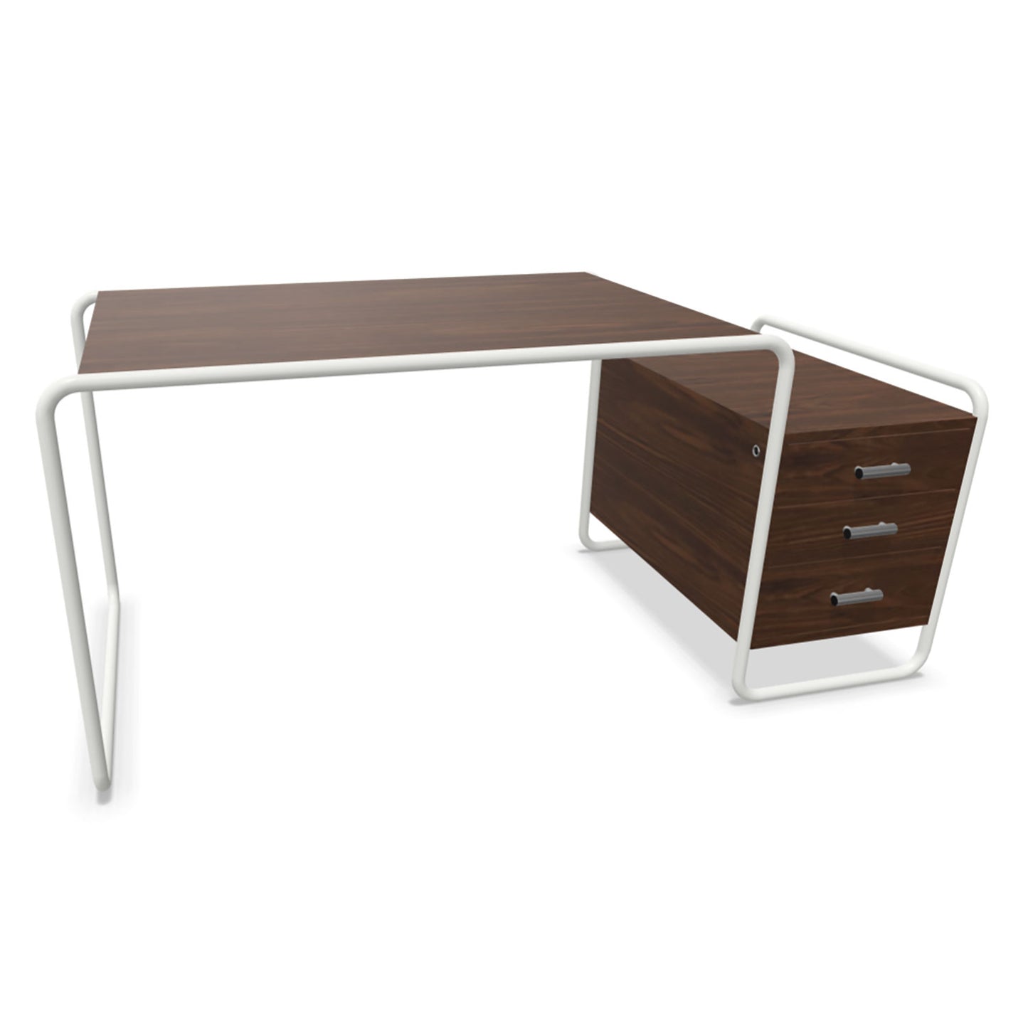S285/1 Desk | Oiled Walnut on White Frame