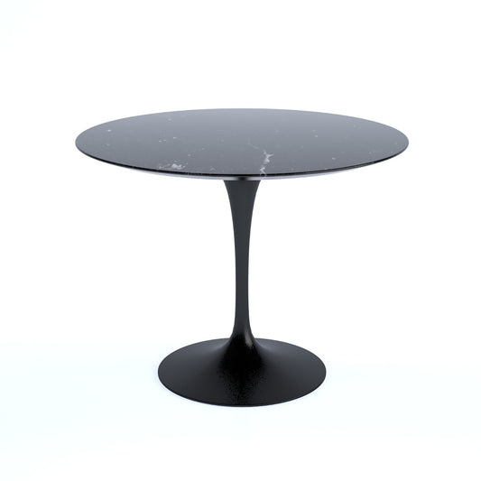 Saarinen Round Dining Table | Black Nero Marquina Marble Top