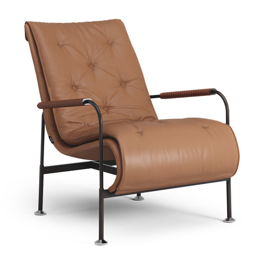 Serpentine Lounge Chair | Cognac 33077 Elmosoft Leather