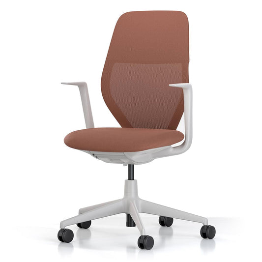ACX Mesh Office Chair | Terracotta Grid Knit Soft Grey Frame