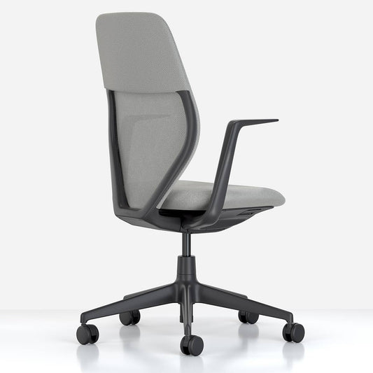 ACX Mesh Office Chair | Stone Grey Grid Knit Black Frame