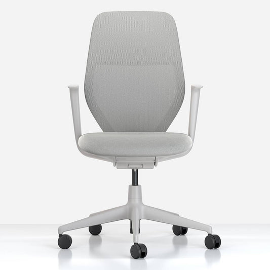 ACX Mesh Office Chair | Stone Grey Grid Knit Soft Grey Frame