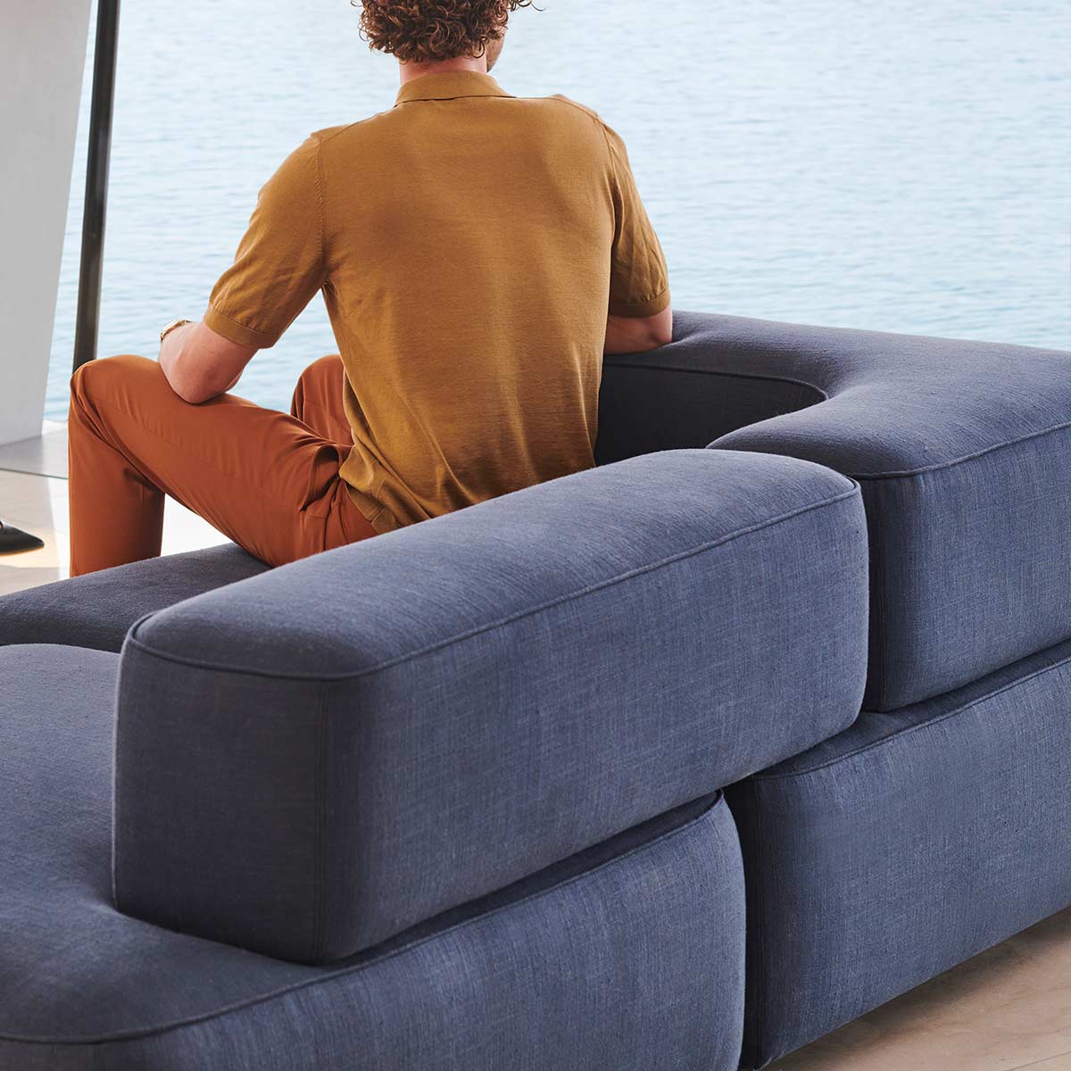 Alphabet Sofa PL240-4 | Fame 65081 Air Force Blue Upholstery
