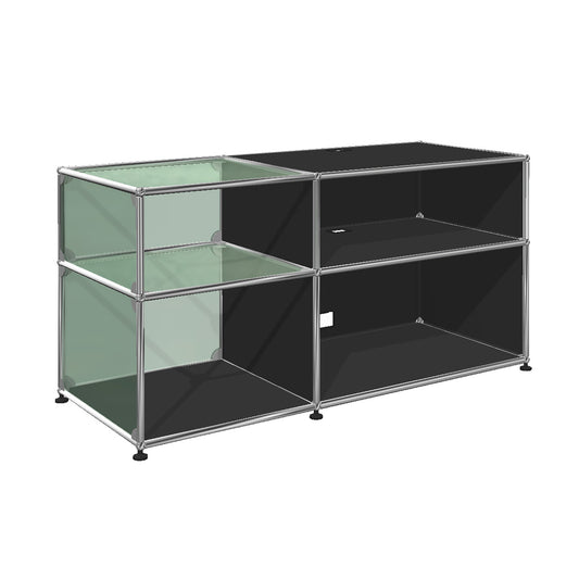 USM Glass Media Unit | Anthracite Lacquer Panels