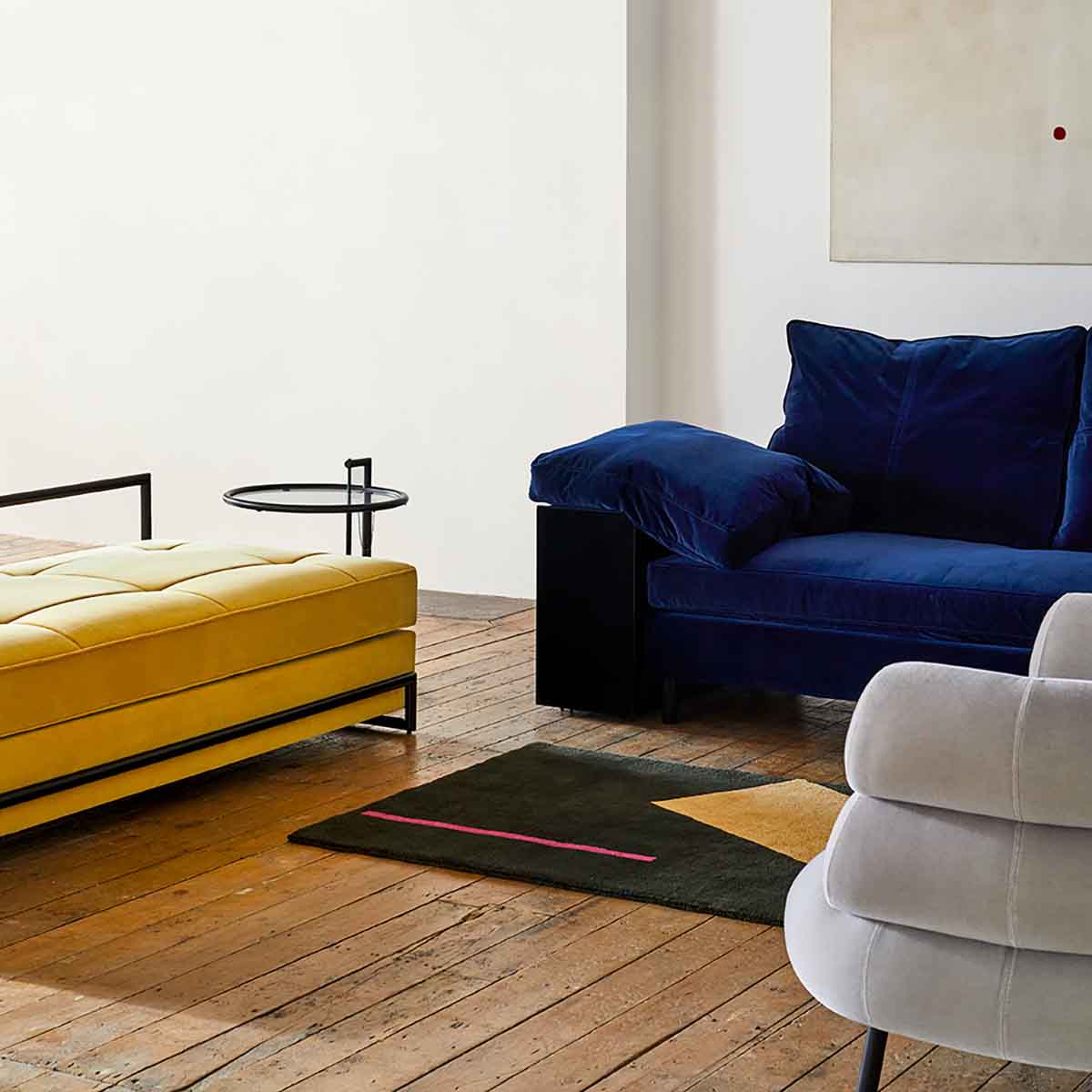 Eileen Gray Lota Sofa | Indigo 104 Velvet Upholstery